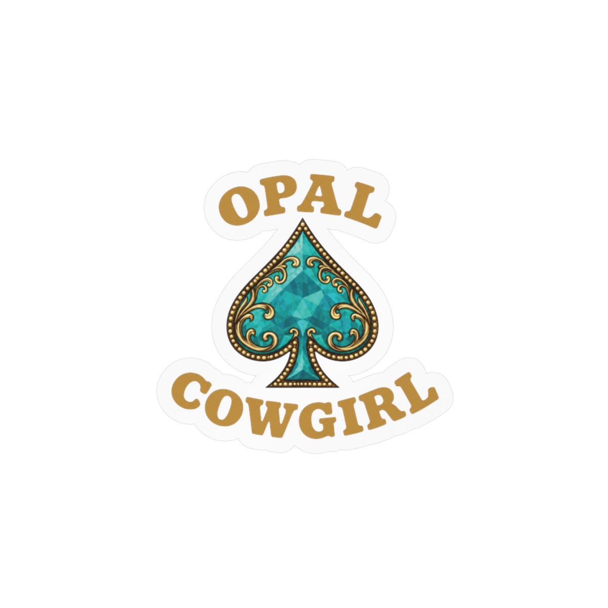 Opal Cowgirl Spade Logo Sticker