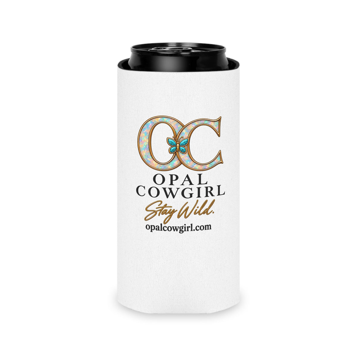 Opal Cowgirl Stay Wild Can Cooler — Regular & Slim