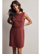 Burgundy suede mini dress supplier photo