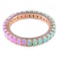 La Kaiser Opal Ombre Dual Band ring with pink and mint-green lab-created opals