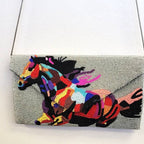 Painted Pony Clutch — multicolor beaded horse design