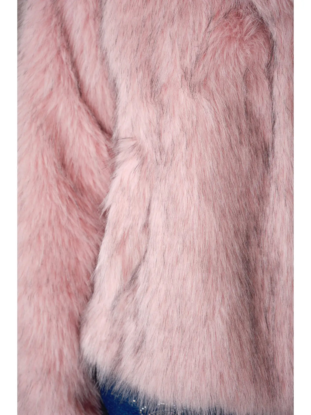 Pink two-tone faux fur coat