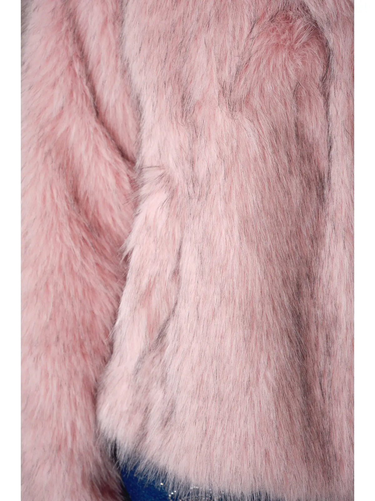 Pink two-tone faux fur coat