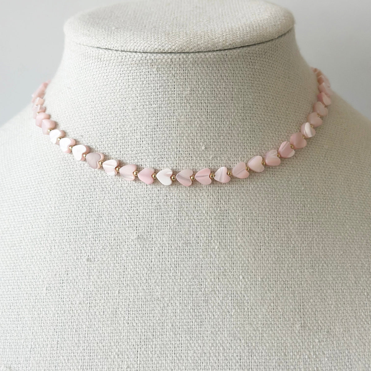 Pippa heart necklace, pink small