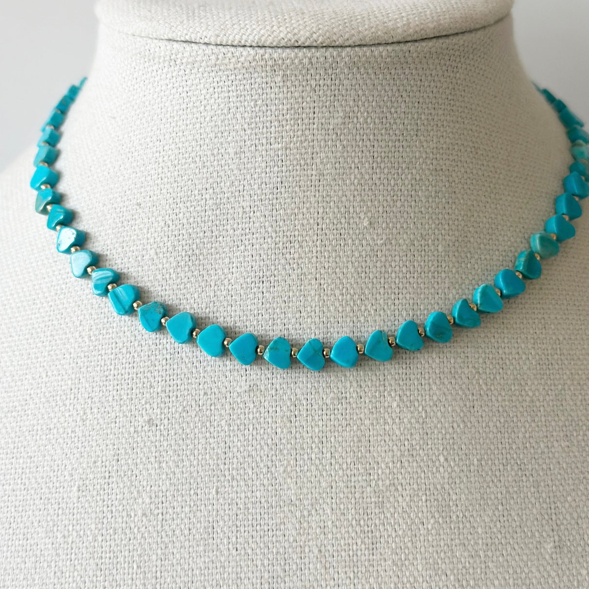 Pippa heart necklace, turquoise small