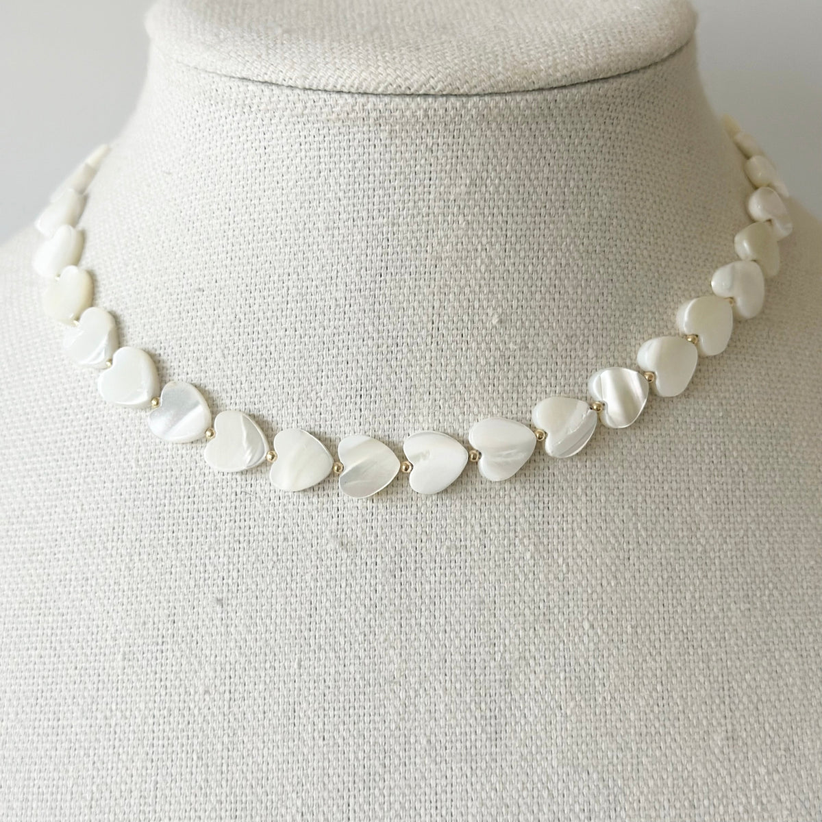 Pippa heart necklace, white large