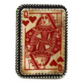 Vintage-style Queen of Hearts playing-card cuff ring