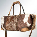 Genuine hair-on cowhide leather duffel