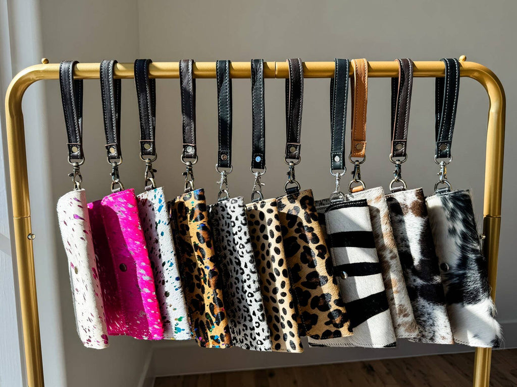 Genuine cowhide wristlet wallet pattern examples