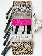 Genuine cowhide wristlet wallet pattern examples