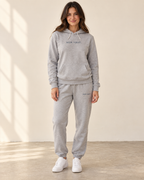 Athletic Heather — styled virtual mockup of the Seek fleece set. Hoodie sold separately.