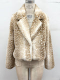 TIMING spotted faux fur cropped jacket
