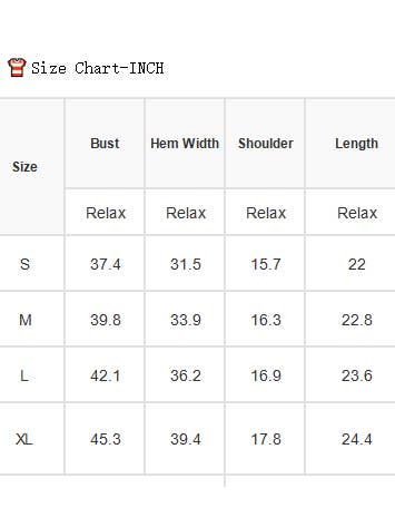 Supplier size chart in inches for Western Horse Sweater Vest, S to XL
