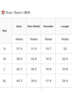 Supplier size chart in inches for Western Horse Sweater Vest, S to XL