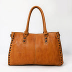 Western leather tote bag detail